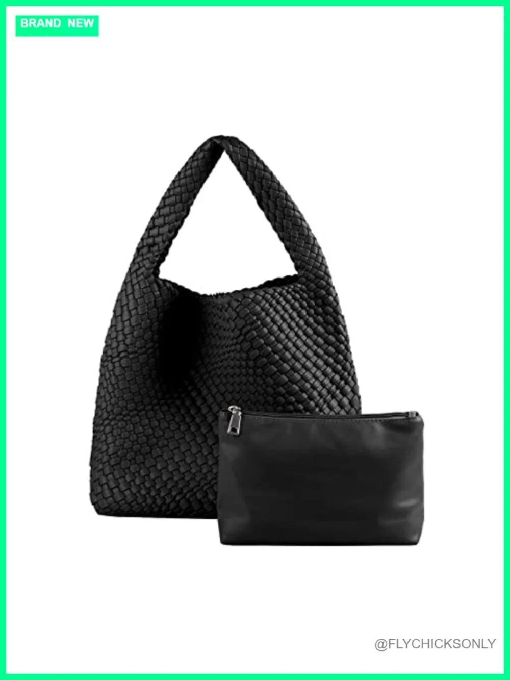 Hand Woven Vegan Leather Hobo Shoulder Tote Bag Womens